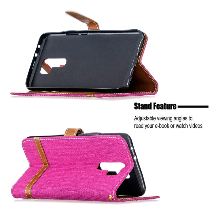 For Xiaomi Redmi 9 Color Matching Denim Texture Horizontal Flip Leather Case with Holder & Card Slots & Wallet & Lanyard
