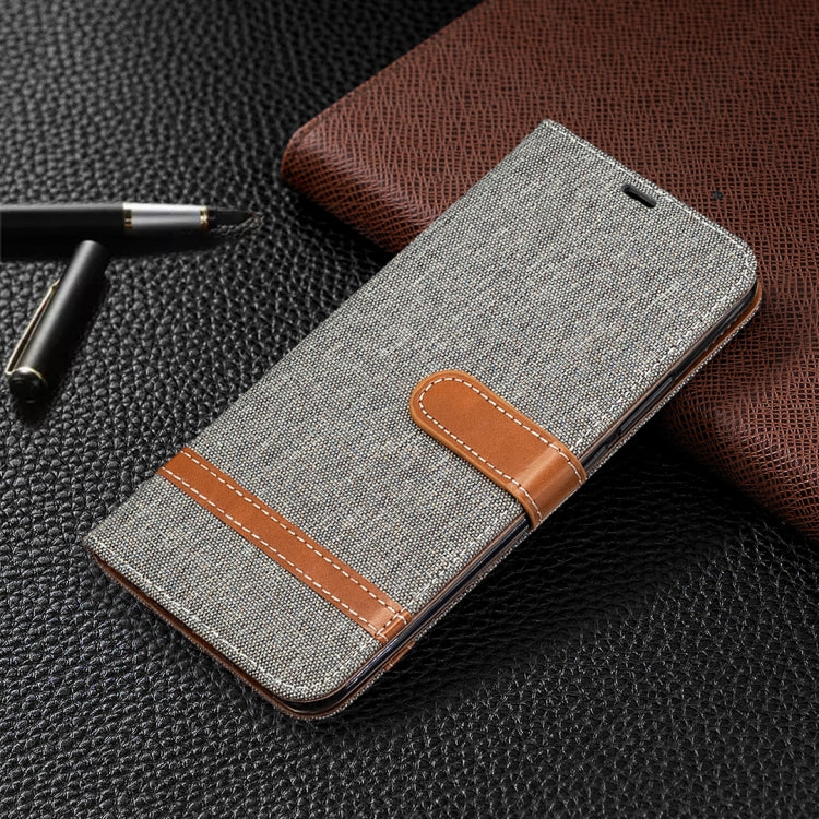 For Xiaomi Redmi 9 Color Matching Denim Texture Horizontal Flip Leather Case with Holder & Card Slots & Wallet & Lanyard