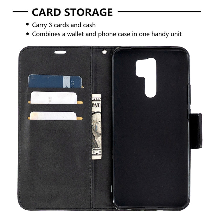 For Xiaomi Redmi 9 Retro Lambskin Texture Pure Color Horizontal Flip PU Leather Case with Holder & Card Slots & Wallet & Lanyard