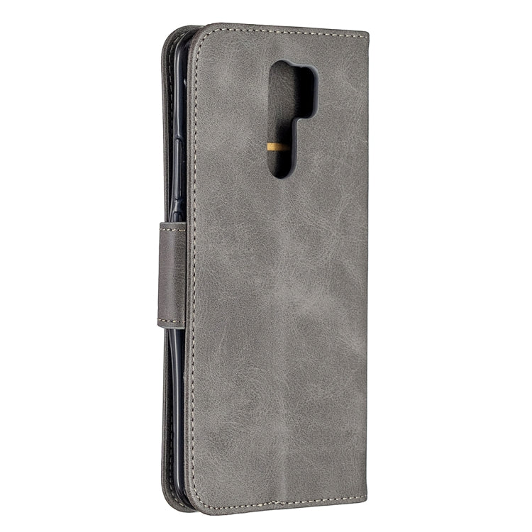 For Xiaomi Redmi 9 Retro Lambskin Texture Pure Color Horizontal Flip PU Leather Case with Holder & Card Slots & Wallet & Lanyard