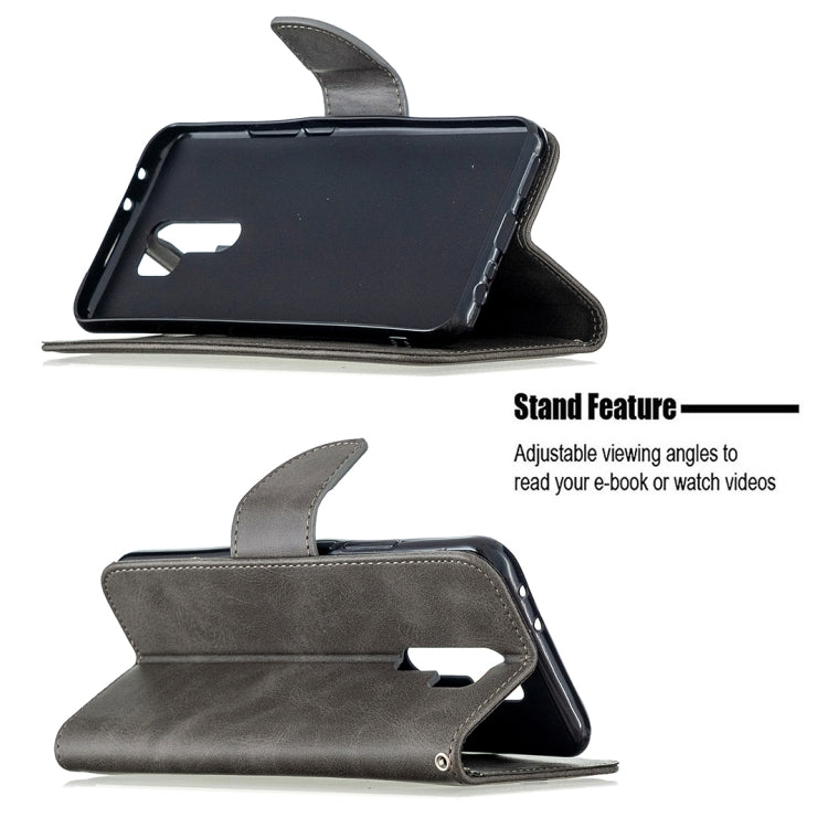 For Xiaomi Redmi 9 Retro Lambskin Texture Pure Color Horizontal Flip PU Leather Case with Holder & Card Slots & Wallet & Lanyard