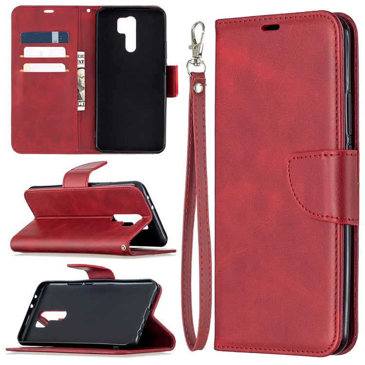 For Xiaomi Redmi 9 Retro Lambskin Texture Pure Color Horizontal Flip PU Leather Case with Holder & Card Slots & Wallet & Lanyard