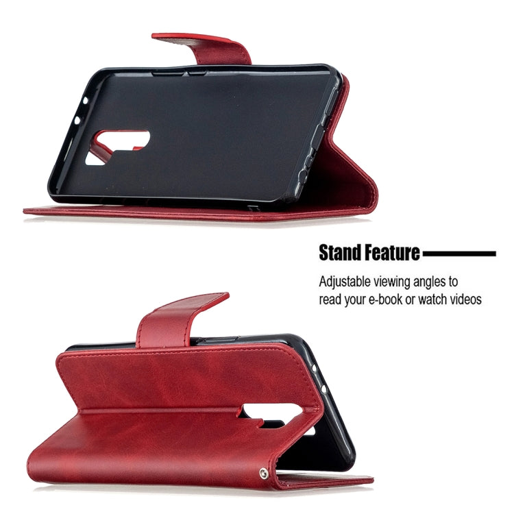 For Xiaomi Redmi 9 Retro Lambskin Texture Pure Color Horizontal Flip PU Leather Case with Holder & Card Slots & Wallet & Lanyard