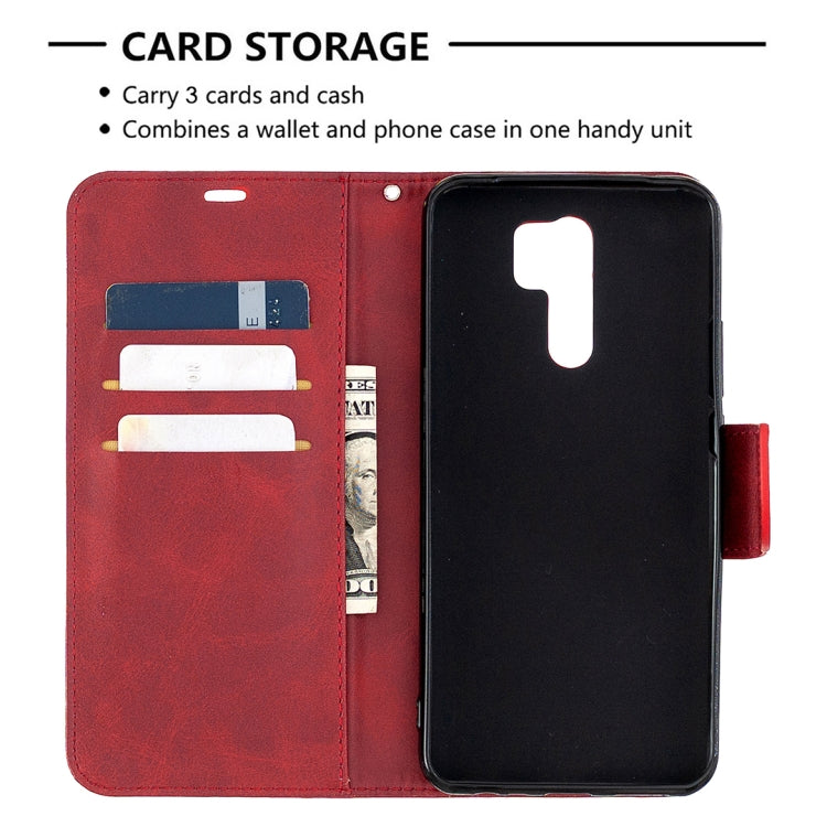 For Xiaomi Redmi 9 Retro Lambskin Texture Pure Color Horizontal Flip PU Leather Case with Holder & Card Slots & Wallet & Lanyard