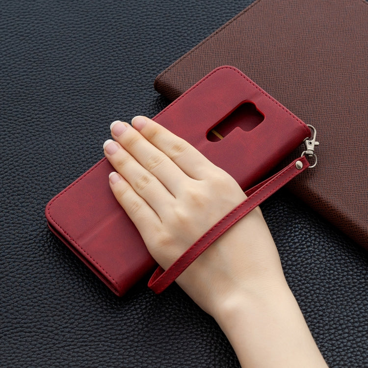 For Xiaomi Redmi 9 Retro Lambskin Texture Pure Color Horizontal Flip PU Leather Case with Holder & Card Slots & Wallet & Lanyard