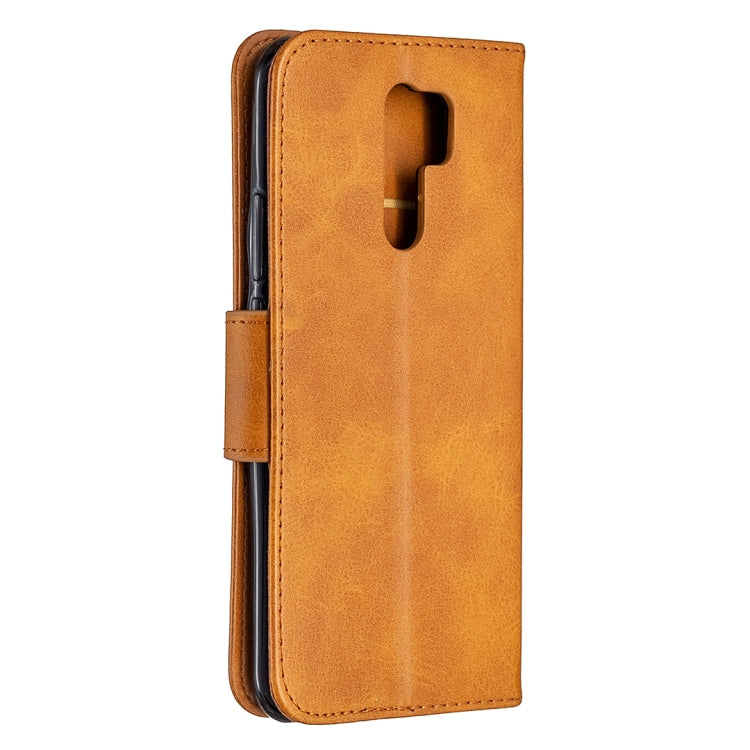 For Xiaomi Redmi 9 Retro Lambskin Texture Pure Color Horizontal Flip PU Leather Case with Holder & Card Slots & Wallet & Lanyard
