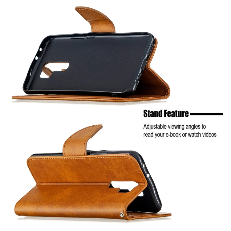 For Xiaomi Redmi 9 Retro Lambskin Texture Pure Color Horizontal Flip PU Leather Case with Holder & Card Slots & Wallet & Lanyard