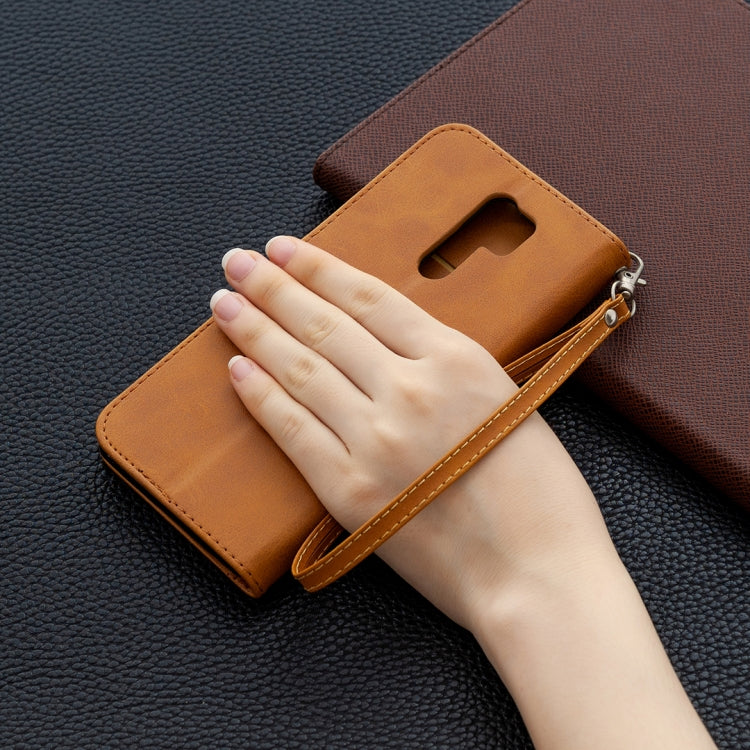 For Xiaomi Redmi 9 Retro Lambskin Texture Pure Color Horizontal Flip PU Leather Case with Holder & Card Slots & Wallet & Lanyard