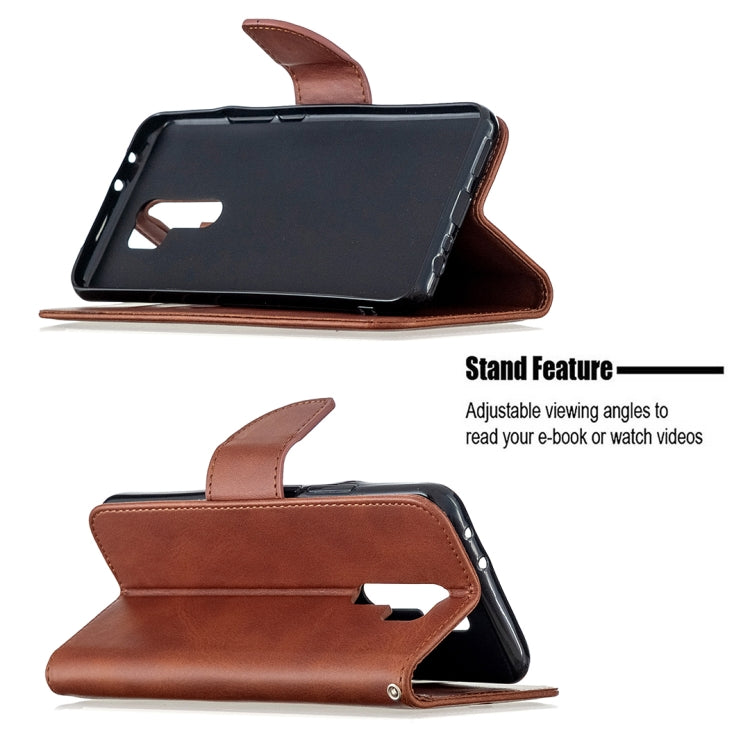 For Xiaomi Redmi 9 Retro Lambskin Texture Pure Color Horizontal Flip PU Leather Case with Holder & Card Slots & Wallet & Lanyard