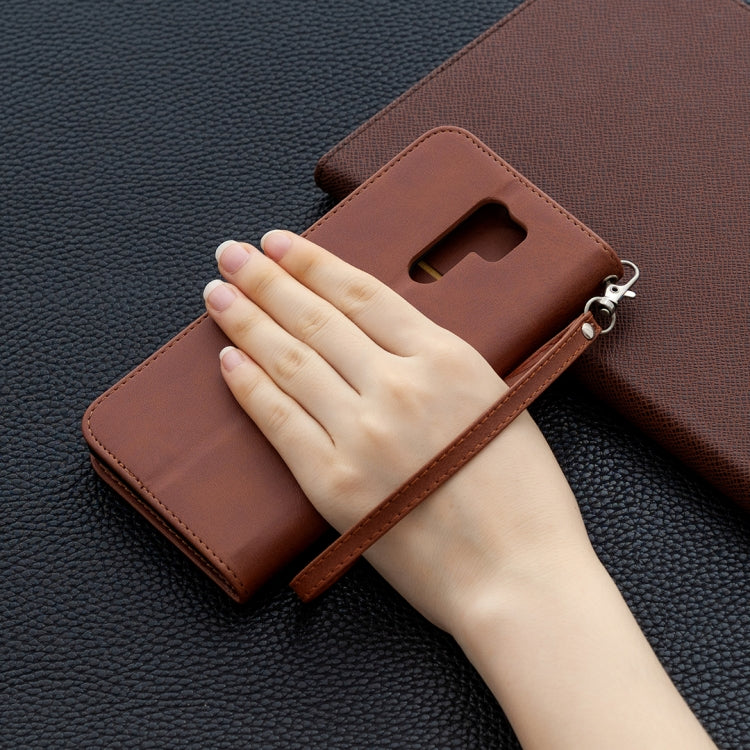 For Xiaomi Redmi 9 Retro Lambskin Texture Pure Color Horizontal Flip PU Leather Case with Holder & Card Slots & Wallet & Lanyard