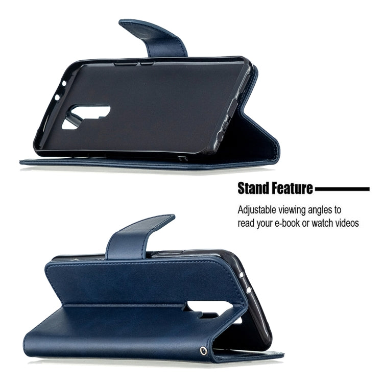 For Xiaomi Redmi 9 Retro Lambskin Texture Pure Color Horizontal Flip PU Leather Case with Holder & Card Slots & Wallet & Lanyard