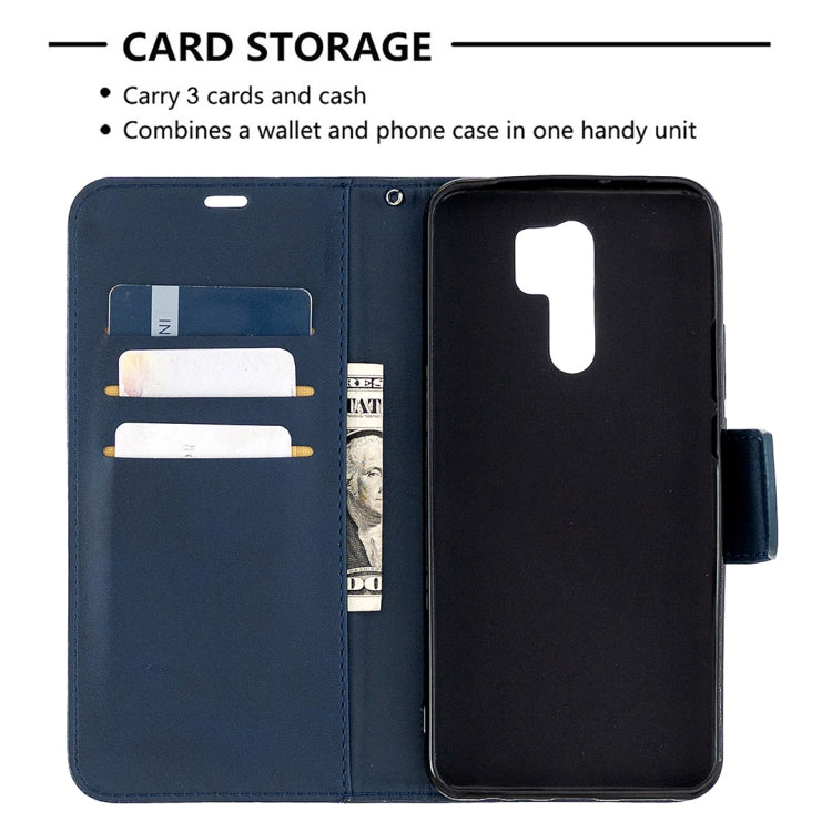 For Xiaomi Redmi 9 Retro Lambskin Texture Pure Color Horizontal Flip PU Leather Case with Holder & Card Slots & Wallet & Lanyard