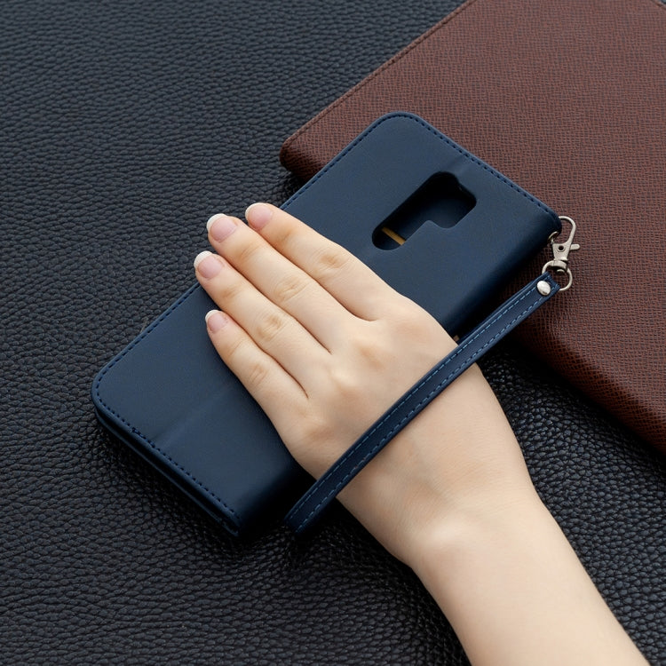 For Xiaomi Redmi 9 Retro Lambskin Texture Pure Color Horizontal Flip PU Leather Case with Holder & Card Slots & Wallet & Lanyard