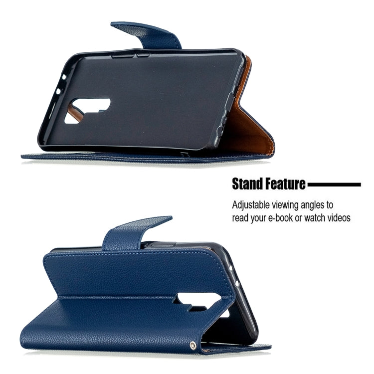 For Xiaomi Redmi 9 Litchi Texture Pure Color Horizontal Flip PU Leather Case with Holder & Card Slots & Wallet & Lanyard