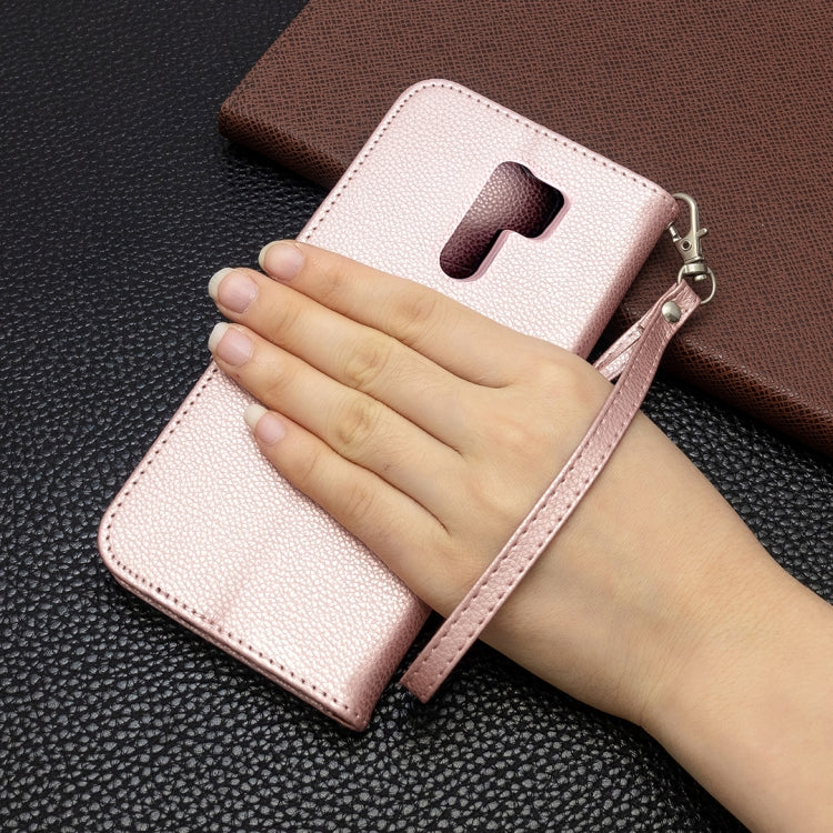 For Xiaomi Redmi 9 Litchi Texture Pure Color Horizontal Flip PU Leather Case with Holder & Card Slots & Wallet & Lanyard