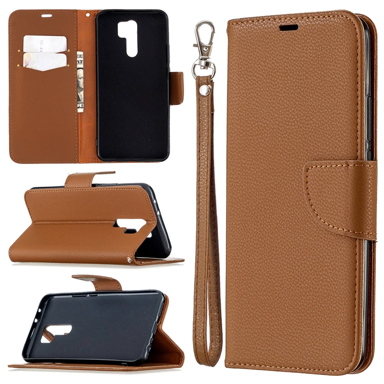 For Xiaomi Redmi 9 Litchi Texture Pure Color Horizontal Flip PU Leather Case with Holder & Card Slots & Wallet & Lanyard