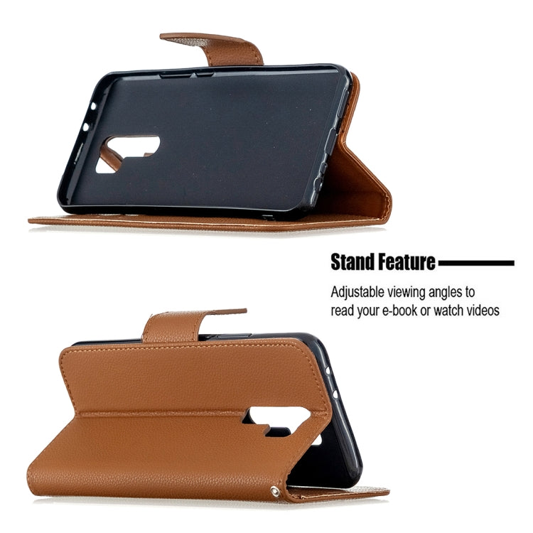 For Xiaomi Redmi 9 Litchi Texture Pure Color Horizontal Flip PU Leather Case with Holder & Card Slots & Wallet & Lanyard