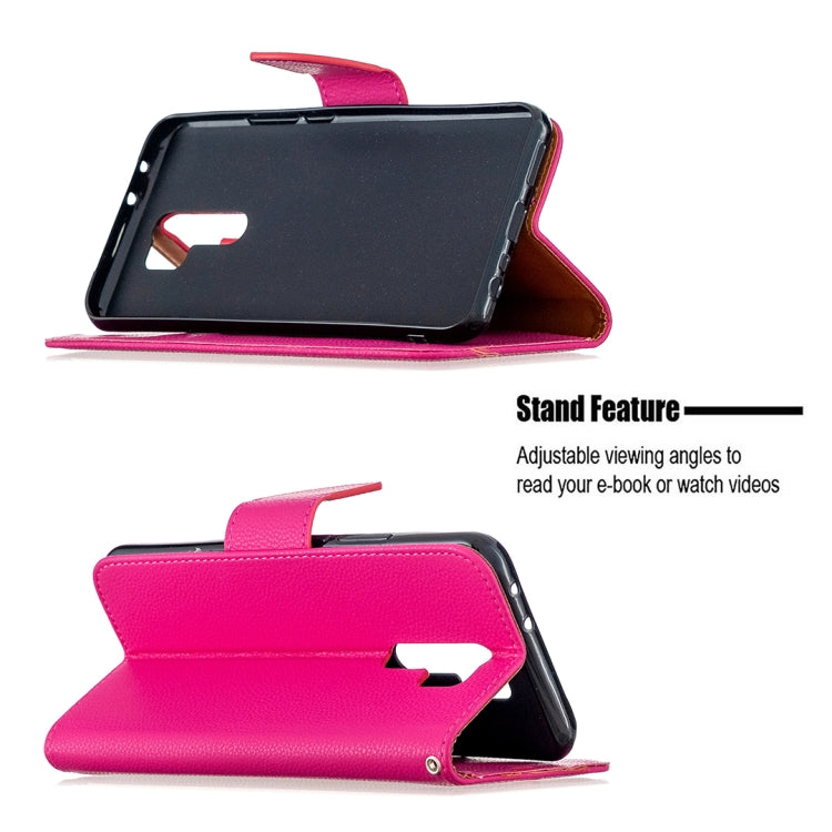 For Xiaomi Redmi 9 Litchi Texture Pure Color Horizontal Flip PU Leather Case with Holder & Card Slots & Wallet & Lanyard