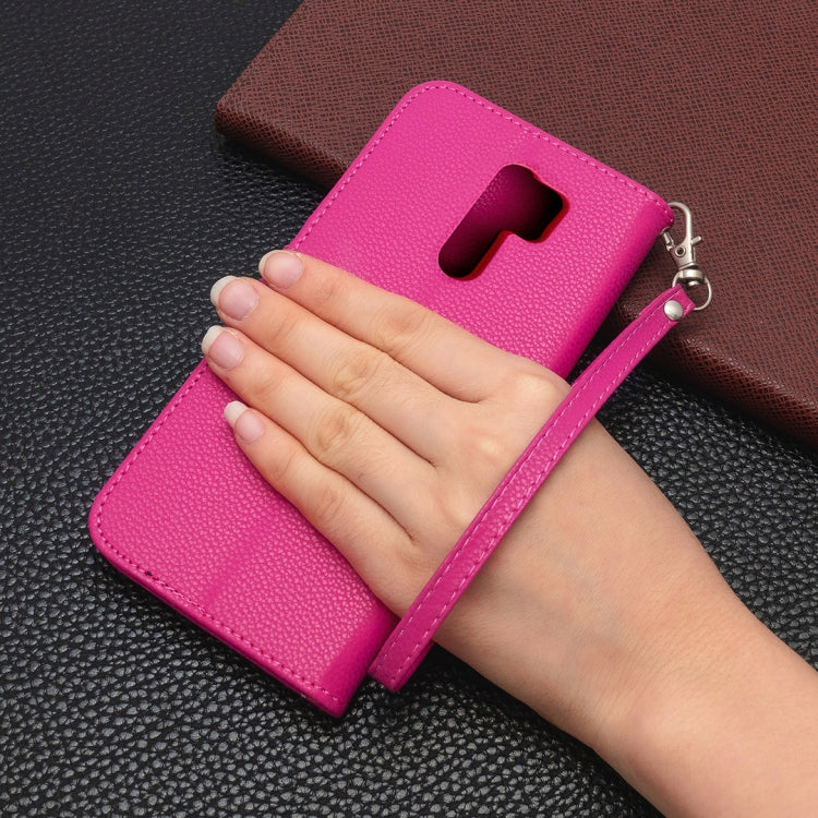 For Xiaomi Redmi 9 Litchi Texture Pure Color Horizontal Flip PU Leather Case with Holder & Card Slots & Wallet & Lanyard