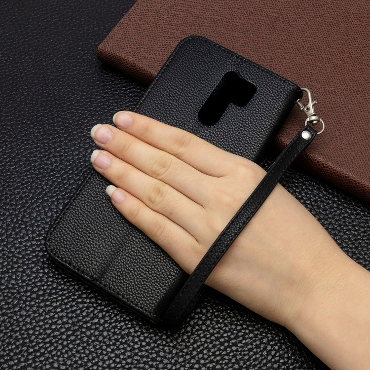 For Xiaomi Redmi 9 Litchi Texture Pure Color Horizontal Flip PU Leather Case with Holder & Card Slots & Wallet & Lanyard