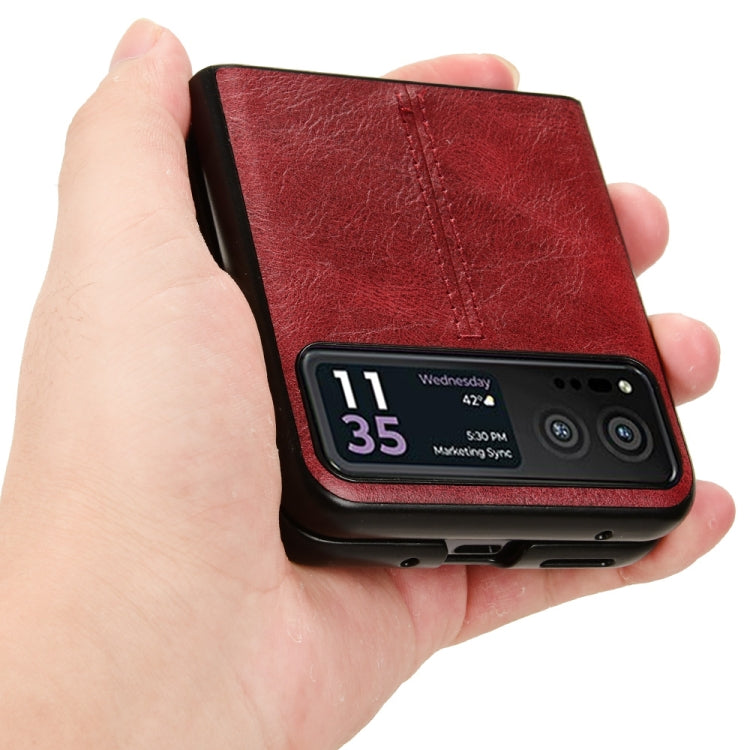 For Motorola Moto Razr 40 Cow Pattern Sewing Back Cover Phone Case