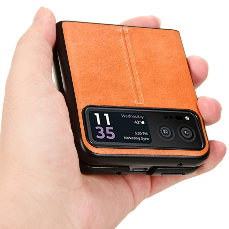 For Motorola Moto Razr 40 Cow Pattern Sewing Back Cover Phone Case