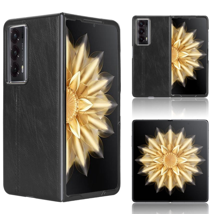 For Honor Magic V2 Cow Pattern Sewing Back Cover Phone Case