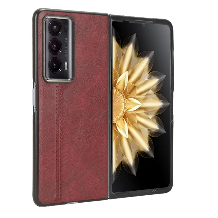 For Honor Magic V2 Cow Pattern Sewing Back Cover Phone Case