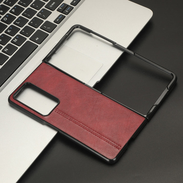 For Honor Magic V2 Cow Pattern Sewing Back Cover Phone Case