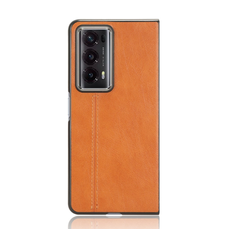 For Honor Magic V2 Cow Pattern Sewing Back Cover Phone Case