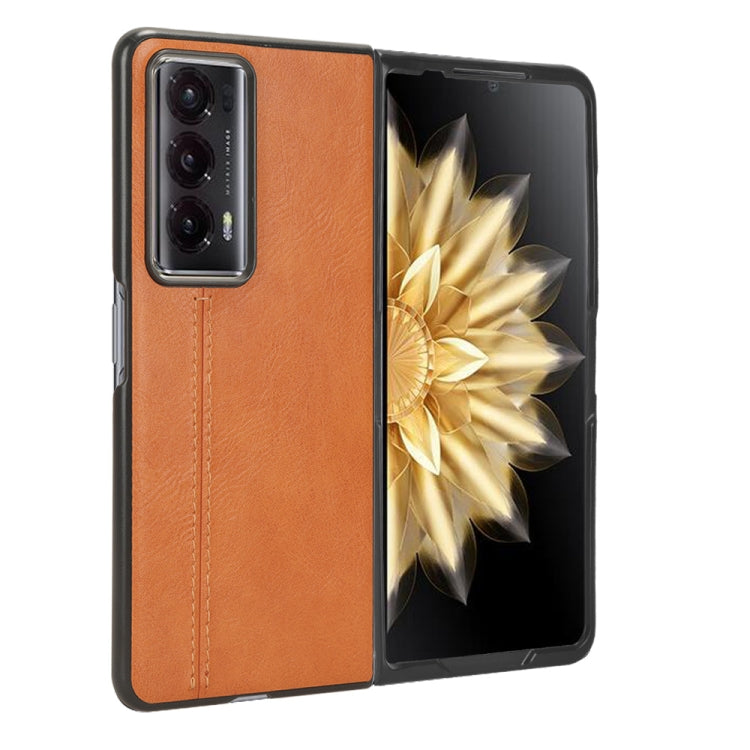 For Honor Magic V2 Cow Pattern Sewing Back Cover Phone Case