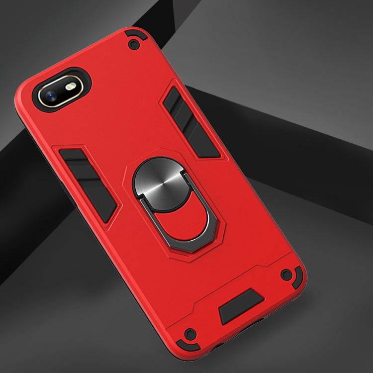 For OPPO A1k & Realme C2 2 in 1 Armour Series PC + TPU Protective Case with Ring Holder