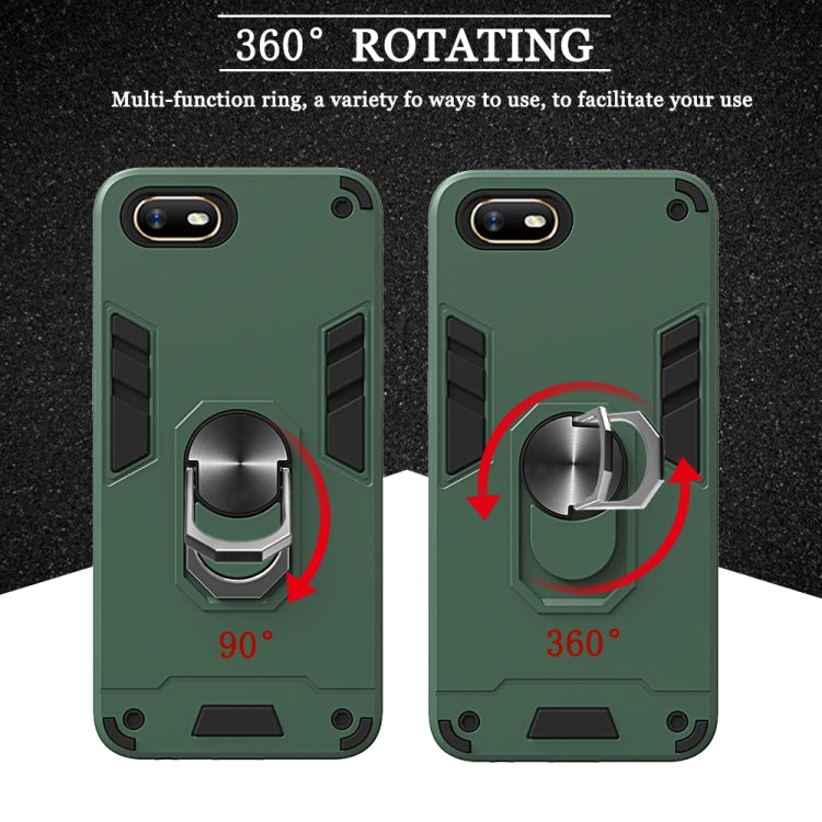 For OPPO A1k & Realme C2 2 in 1 Armour Series PC + TPU Protective Case with Ring Holder