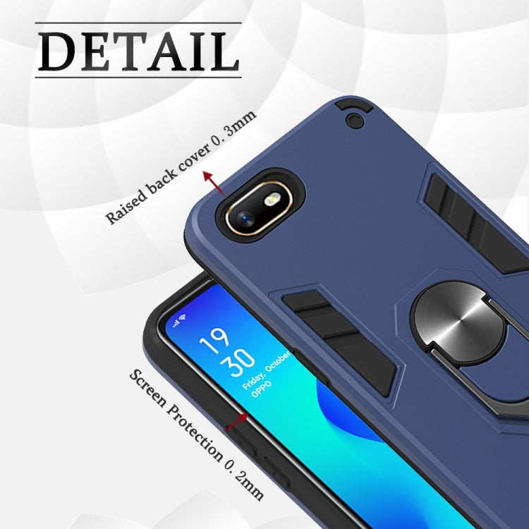 For OPPO A1k & Realme C2 2 in 1 Armour Series PC + TPU Protective Case with Ring Holder
