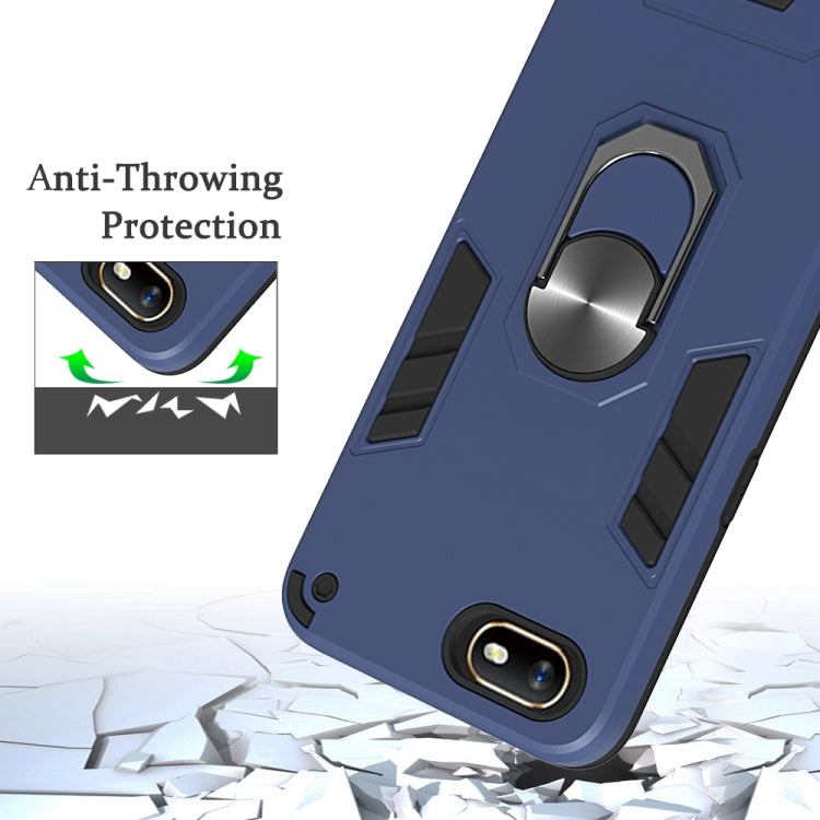 For OPPO A1k & Realme C2 2 in 1 Armour Series PC + TPU Protective Case with Ring Holder