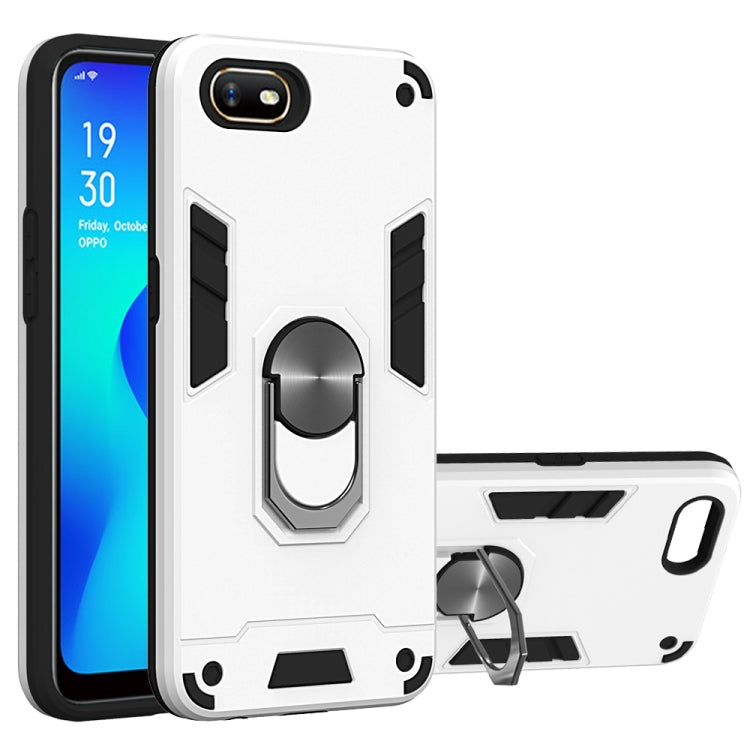 For OPPO A1k & Realme C2 2 in 1 Armour Series PC + TPU Protective Case with Ring Holder