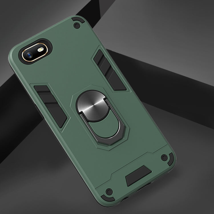 For OPPO A1k & Realme C2 2 in 1 Armour Series PC + TPU Protective Case with Ring Holder