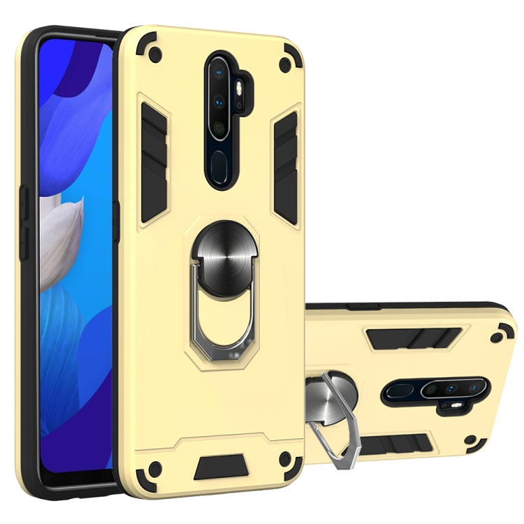 For OPPO A9 2020 2 in 1 Armour Series PC + TPU Protective Case with Ring Holder