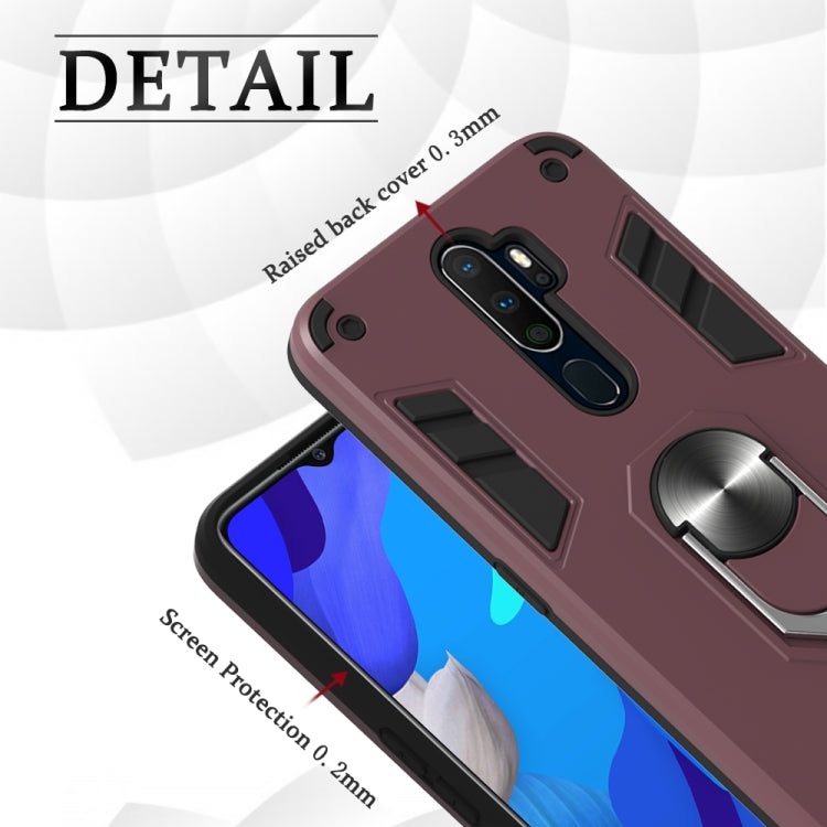 For OPPO A9 2020 2 in 1 Armour Series PC + TPU Protective Case with Ring Holder
