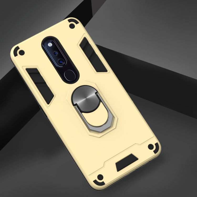 For OPPO F11 Pro 2 in 1 Armour Series PC + TPU Protective Case with Ring Holder