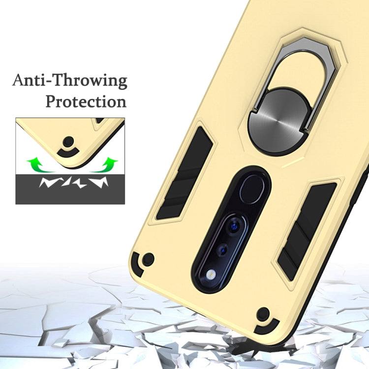 For OPPO F11 Pro 2 in 1 Armour Series PC + TPU Protective Case with Ring Holder