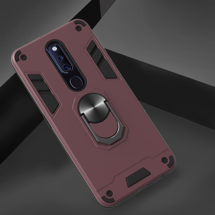 For OPPO F11 Pro 2 in 1 Armour Series PC + TPU Protective Case with Ring Holder