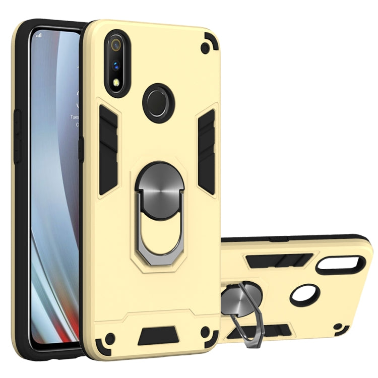 For OPPO Realme 3 Rro 2 in 1 Armour Series PC + TPU Protective Case with Ring Holder