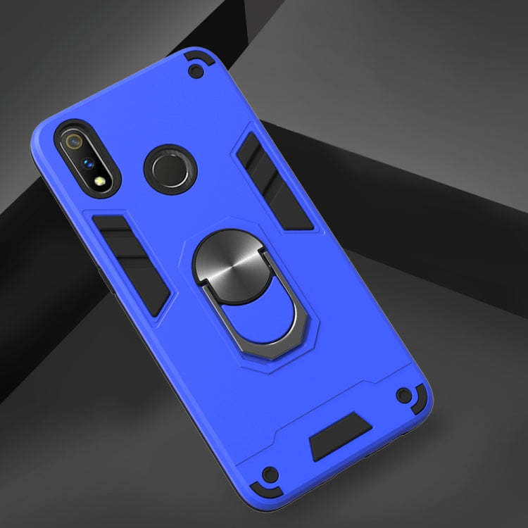 For OPPO Realme 3 Rro 2 in 1 Armour Series PC + TPU Protective Case with Ring Holder