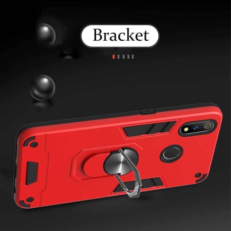 For OPPO Realme 3 Rro 2 in 1 Armour Series PC + TPU Protective Case with Ring Holder