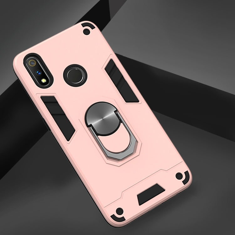 For OPPO Realme 3 Rro 2 in 1 Armour Series PC + TPU Protective Case with Ring Holder