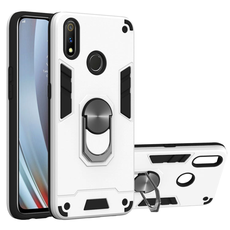 For OPPO Realme 3 Rro 2 in 1 Armour Series PC + TPU Protective Case with Ring Holder
