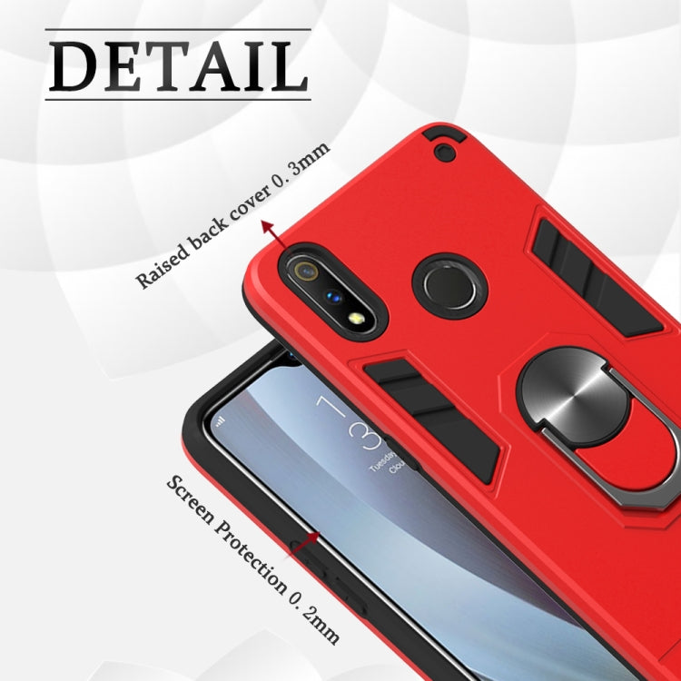 For OPPO Realme 3 Rro 2 in 1 Armour Series PC + TPU Protective Case with Ring Holder