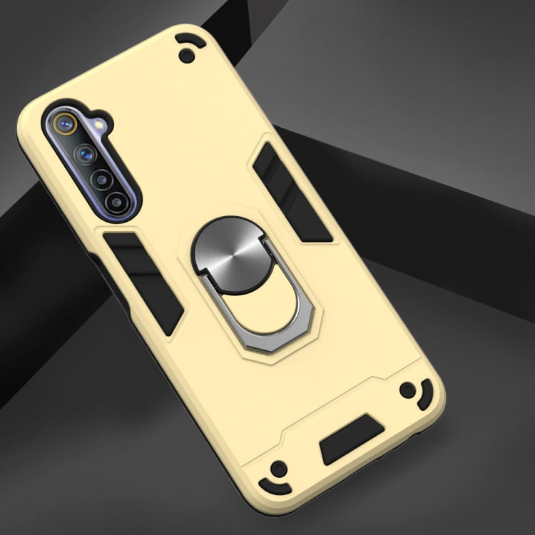 For OPPO Realme 6 2 in 1 Armour Series PC + TPU Protective Case with Ring Holder