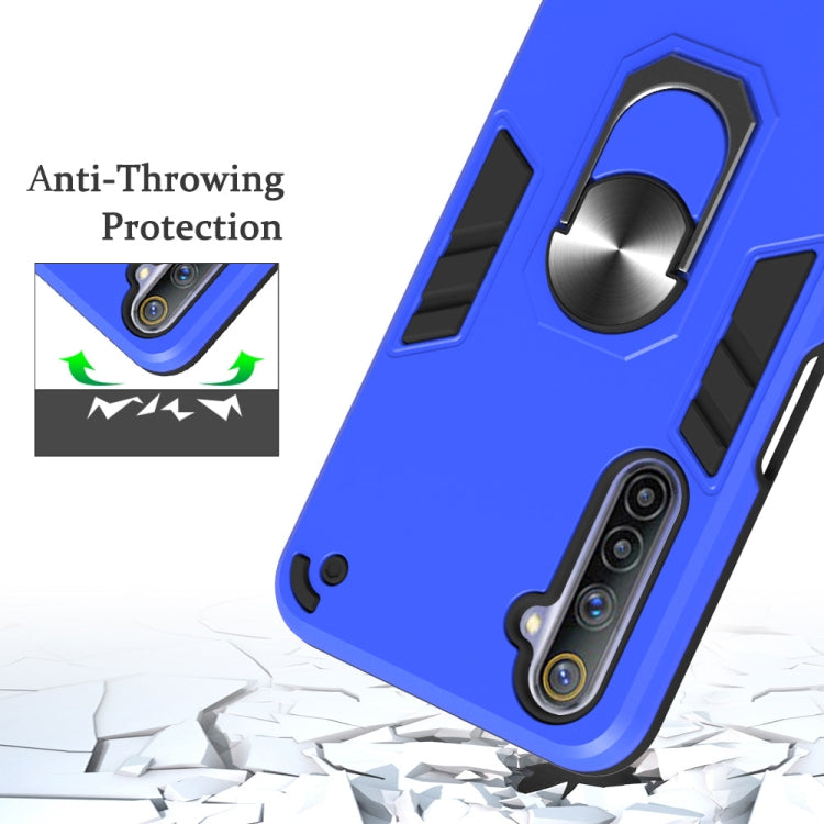 For OPPO Realme 6 2 in 1 Armour Series PC + TPU Protective Case with Ring Holder